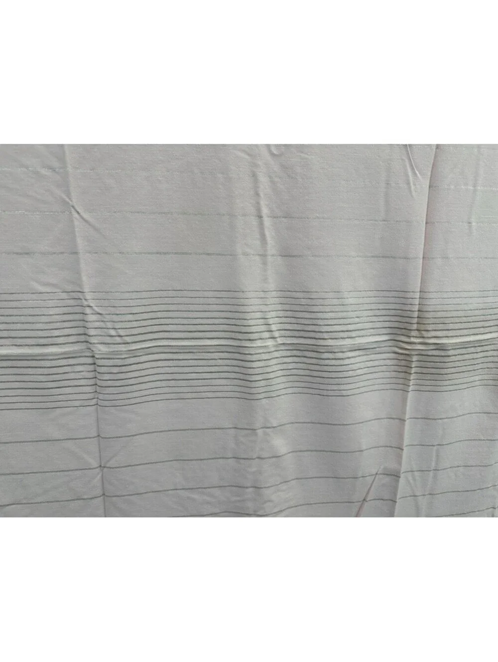 Pink Silver Striped Vintage Tablecloth Topper 7 Napkins